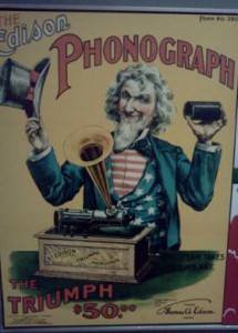 Thomas Edison's advertisement for his phonograph featuring American icon Uncle Sam