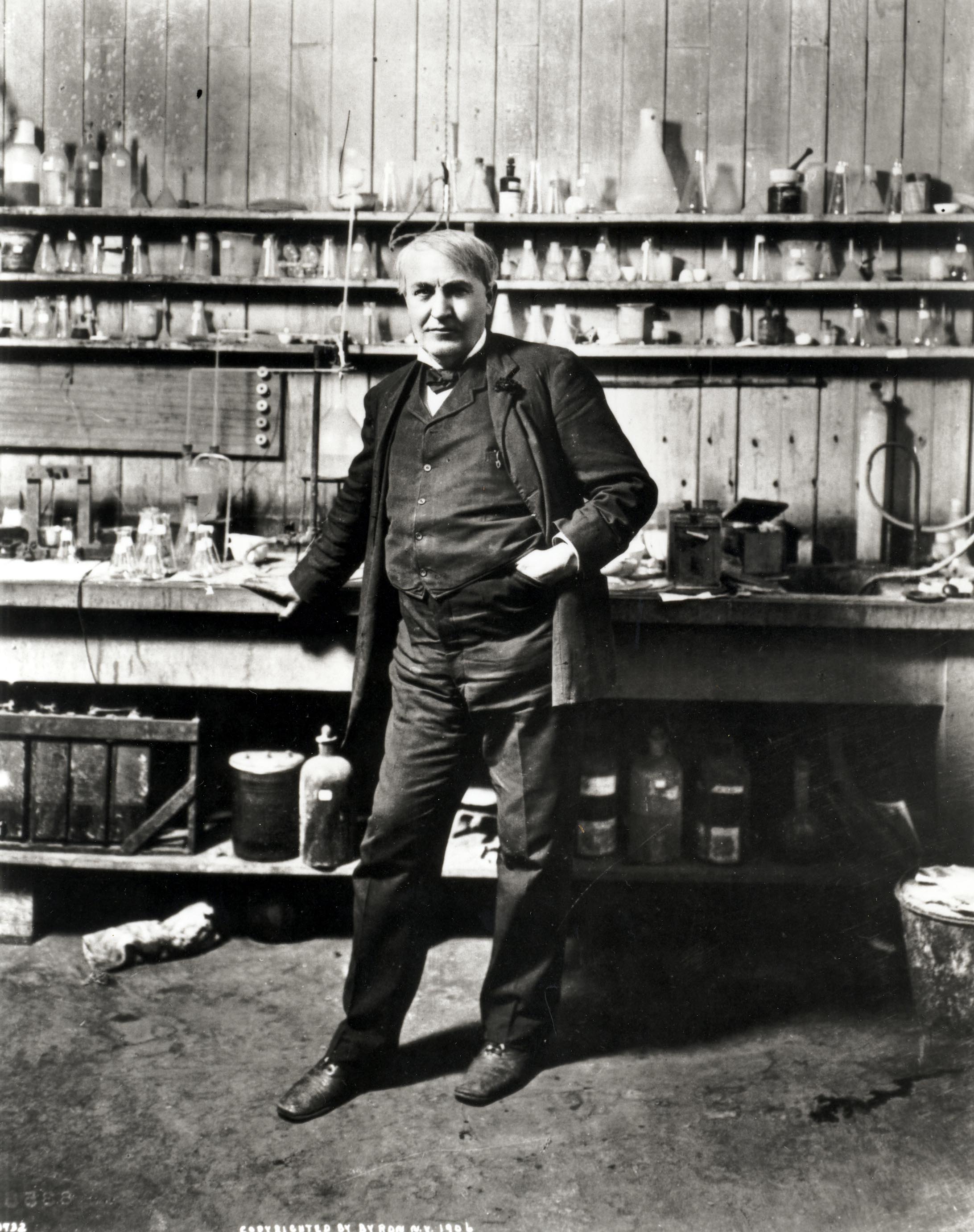 Edison at his Chemistry table
